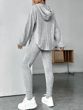 Load image into Gallery viewer, Round Neck Dropped Shoulder Hoodie and Pants Set
