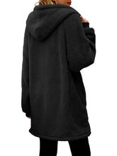 Load image into Gallery viewer, Fuzzy Pocketed Zip Up Long Sleeve Hooded Jacket
