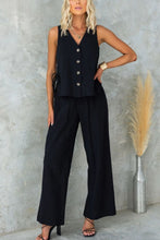 Load image into Gallery viewer, Tied V-Neck Sleeveless Top and Pants Set
