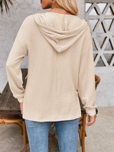 Load image into Gallery viewer, Double Take Drawstring Dropped Shoulder Long Sleeve Hoodie
