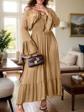 Load image into Gallery viewer, Smocked Flounce Sleeve Maxi Dress
