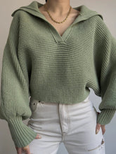 Load image into Gallery viewer, Johnny Collar Long Sleeve Sweater
