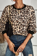 Load image into Gallery viewer, Leopard Round Neck Dropped Shoulder Sweatshirt
