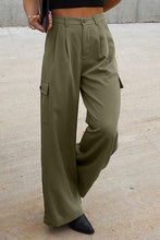 Load image into Gallery viewer, Ruched Wide Leg Pants with Pockets
