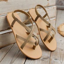 Load image into Gallery viewer, PU Leather Crisscross Flat Sandals
