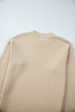 Load image into Gallery viewer, Slit Cuff Round Neck Long Sleeve Sweater
