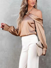 Load image into Gallery viewer, One Shoulder Long Sleeve Blouse
