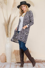 Load image into Gallery viewer, Celeste Full Size Leopard Open Front Contrast Cardigan
