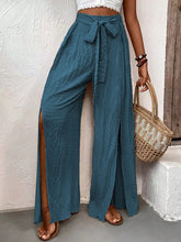 Load image into Gallery viewer, Honey Tied Slit Wide Leg Pants
