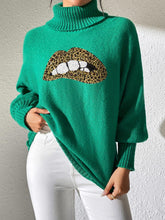 Load image into Gallery viewer, Lip Turtleneck Long Sleeve Sweater
