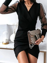 Load image into Gallery viewer, Surplice Long Sleeve Mini Dress
