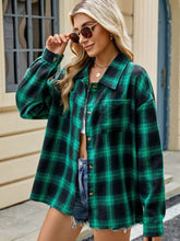 Load image into Gallery viewer, Plaid Collared Neck Long Sleeve Shirt
