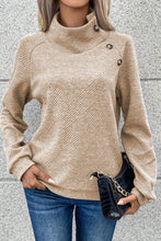 Load image into Gallery viewer, Textured Turtleneck Long Sleeve Sweatshirt
