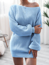 Load image into Gallery viewer, Rib-Knit Mini Sweater Dress
