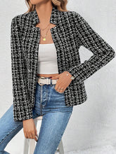 Load image into Gallery viewer, Plaid Open Front Long Sleeve Jacket
