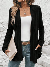 Load image into Gallery viewer, Pocketed Open Front Long Sleeve Cardigan
