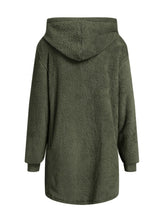 Load image into Gallery viewer, Fuzzy Pocketed Zip Up Long Sleeve Hooded Jacket
