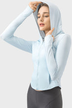 Load image into Gallery viewer, Millennia Pocketed Zip Up Hooded Long Sleeve Active Outerwear
