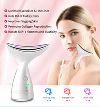 Load image into Gallery viewer, EMS Microcurrent Neck Face Beauty Device With 3 Colors LED Photon Therapy Skin Tighten Reduce Double Chin Face Lifting Devices
