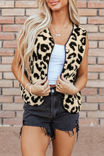 Load image into Gallery viewer, Leopard Button Up Vest Coat
