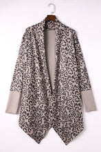 Load image into Gallery viewer, Leopard Open Front Long Sleeve Cover-Up
