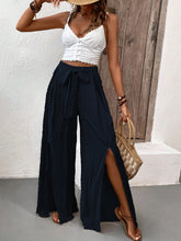 Load image into Gallery viewer, Honey Tied Slit Wide Leg Pants
