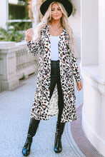 Load image into Gallery viewer, Leopard Open Front Long Sleeve Cover Up
