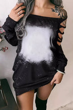 Load image into Gallery viewer, Splatter Cutout Off-Shoulder Mini Dress
