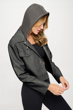 Load image into Gallery viewer, Coalition LA Snap Down Cropped Hooded Jacket
