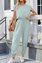 Load image into Gallery viewer, Round Neck Cap Sleeve Jumpsuit
