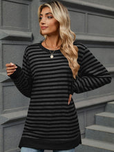 Load image into Gallery viewer, Striped Round Neck Long Sleeve T-Shirt
