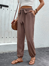 Load image into Gallery viewer, Perfee Tied High Waist Pants with Pockets
