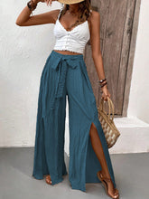 Load image into Gallery viewer, Honey Tied Slit Wide Leg Pants
