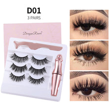 Load image into Gallery viewer, Natural Long Lasting Magnetic Liquid Eyeliner &amp; Magnetic False Eyelashes &amp; Tweezer Set Make up Set
