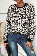 Load image into Gallery viewer, Leopard Round Neck Dropped Shoulder Sweatshirt
