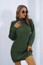 Load image into Gallery viewer, Buttoned Turtleneck Long Sleeve Sweater Dress
