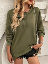 Load image into Gallery viewer, Devine Half Button Long Sleeve Sweatshirt
