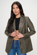 Load image into Gallery viewer, Coalition LA Single-Breasted Vegan Leather Blazer
