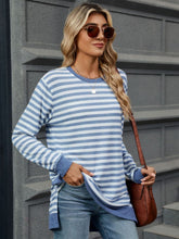 Load image into Gallery viewer, Striped Round Neck Long Sleeve T-Shirt
