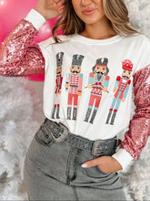 Load image into Gallery viewer, Sequin Nutcracker Round Neck Long Sleeve Sweatshirt
