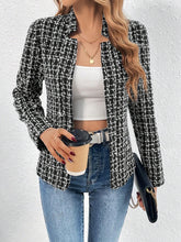 Load image into Gallery viewer, Plaid Open Front Long Sleeve Jacket
