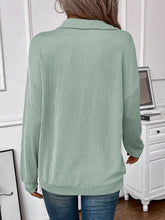 Load image into Gallery viewer, Double Take Striped Half Zip Long Sleeve T-Shirt
