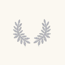 Load image into Gallery viewer, Moissanite 925 Sterling Silver Leaf Shape Stud Earrings
