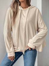 Load image into Gallery viewer, Perfee Drawstring Ruffled Long Sleeve Hoodie
