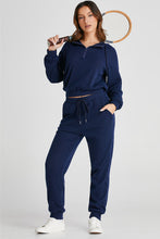 Load image into Gallery viewer, Drawstring Half Zip Hoodie and Joggers Active Set
