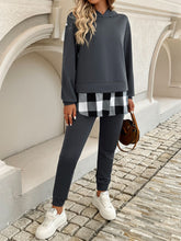 Load image into Gallery viewer, Devine Plaid Long Sleeve Hooded Top and Pants Set
