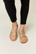 Load image into Gallery viewer, Forever Link Rhinestone Crisscross Flat Sandals
