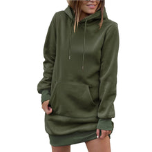 Load image into Gallery viewer, Drawstring Long Sleeve Hooded Mini Dress
