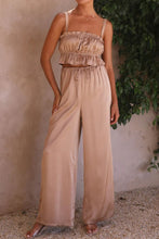 Load image into Gallery viewer, Ruffled Sleeveless Top and Wide Leg Pants Set
