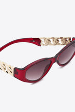 Load image into Gallery viewer, Chain Detail Temple Cat Eye Sunglasses
